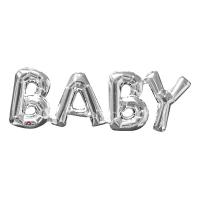Bokstavsballong Baby Silver - 40 cm