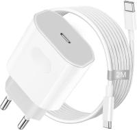 USB-C PD 20W Laddare + 1m USB c Kabel – Snabbladdning för iPhone 15 & Samsung