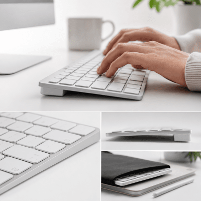 Slimmat Bluetooth Tangentbord – Trådlöst för iPad, PC, Mac & Android