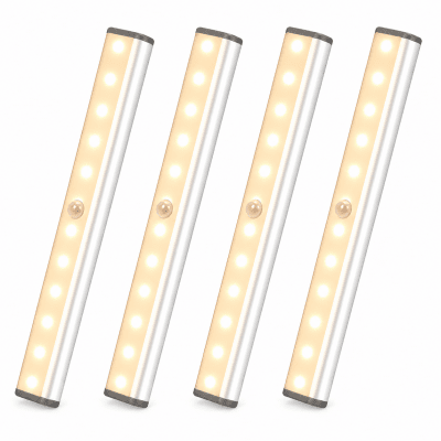 LED ljusbarer med rörelsesensorer varmvit 4-pack