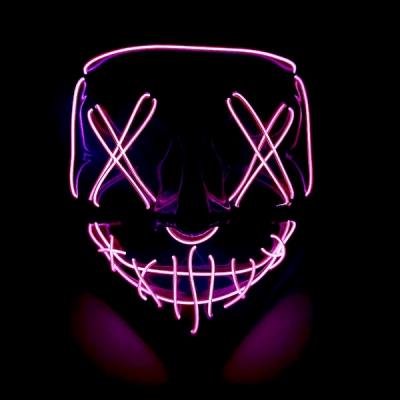 Halloween El Wire Purge LED Mask Lila