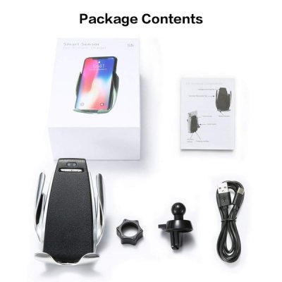 Smart Mobilhållare till Bil med Trådlös Qi Laddare