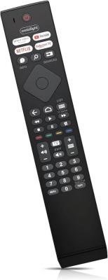 Närbild på Netflix, Prime Video och Rakuten TV-knapparna på en Philips-fjärrkontroll