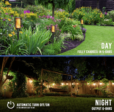 LED Fackla med Solceller för trädgården 2 pack