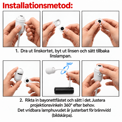 Portabel Stjärnprojektor för Resa och Camping