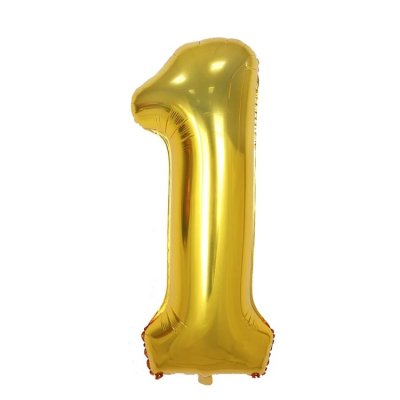 Sifferballonger i Guld Large (100cm)