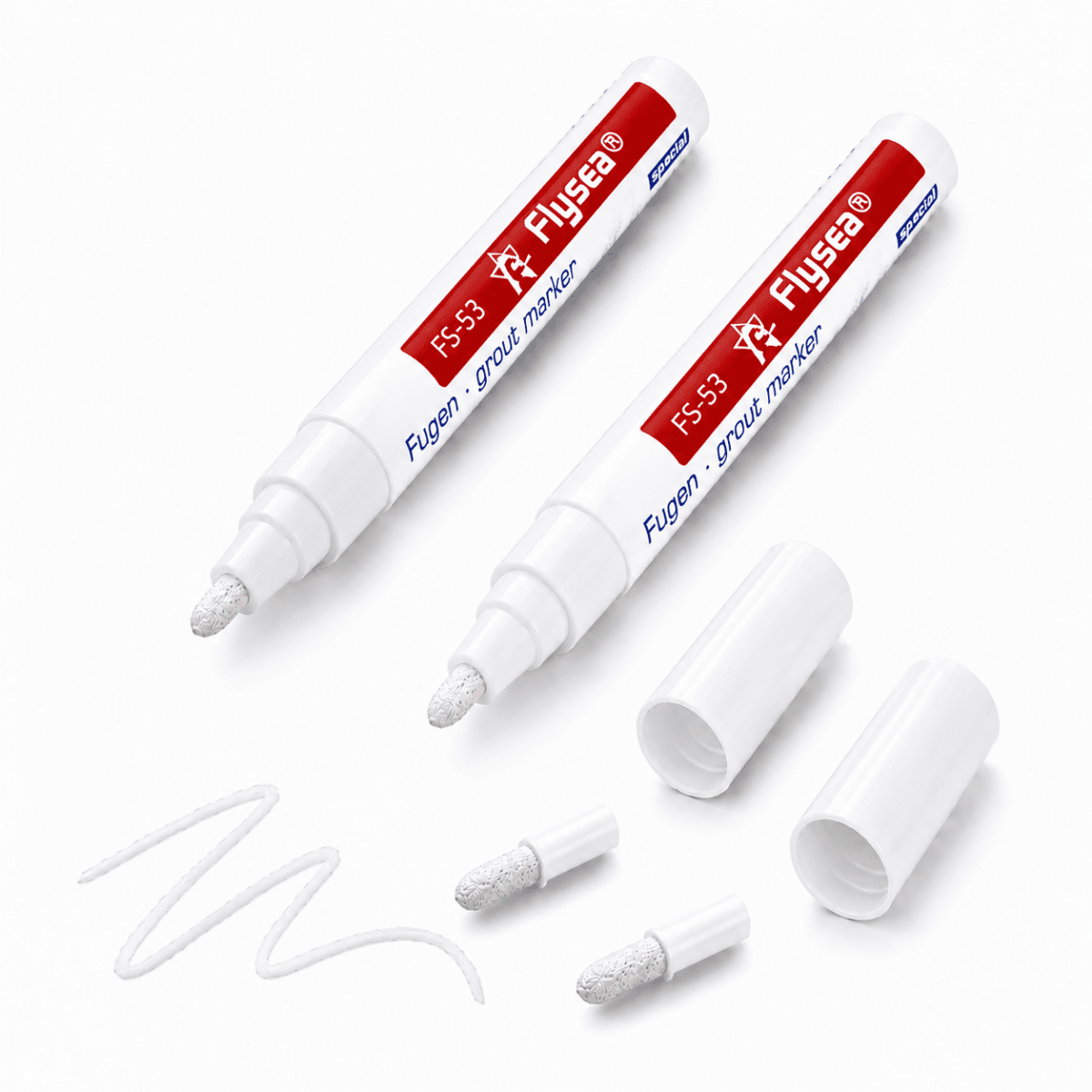 Fogpenna för Kakel & Klinker 2-Pack – Fräscha Upp Fogar i Badrum & Kök (Färg: Vit)