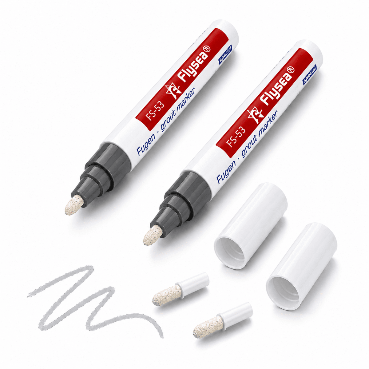 Fogpenna för Kakel & Klinker 2-Pack – Fräscha Upp Fogar i Badrum & Kök (Färg: Grå)