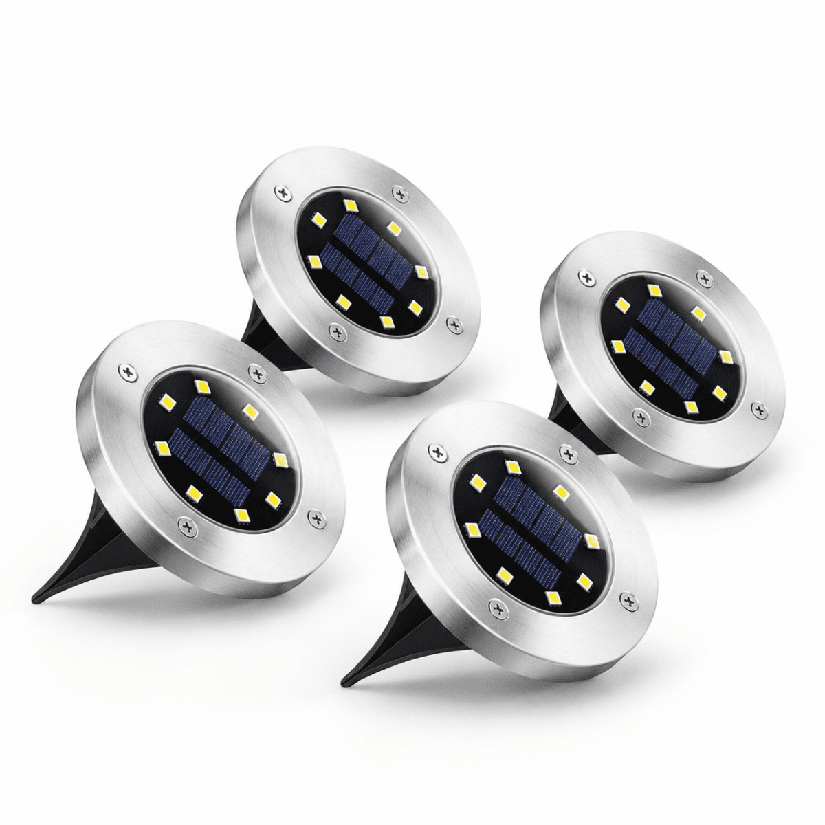 LED Solcellslampor med Spotlights för Trädgården (Antal: 4-Pack)